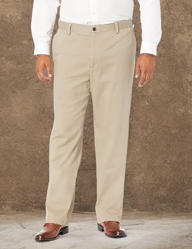 Men’s Classic Fit Stretch Khaki Pants – Timber Wolf – Straight Leg (Dockers)