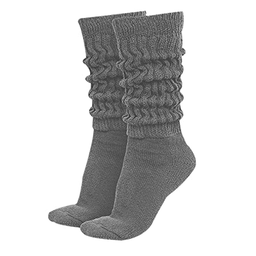 Charcoal Slouchy Scrunch Socks – Extra Long Stretch Knit