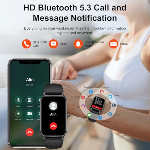 Smart Watch for Men with Bluetooth Call, HD Touch Screen for Android iOS