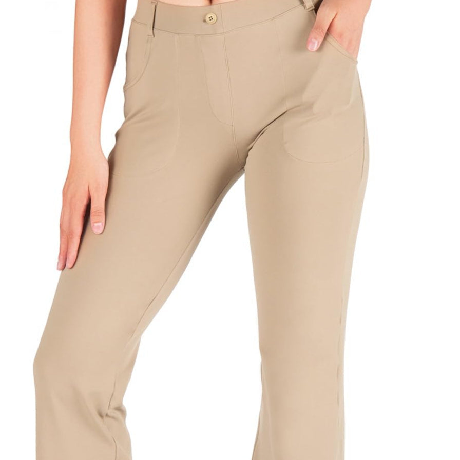 Yogipace Women's Flare Yoga Dress Pants Khaki