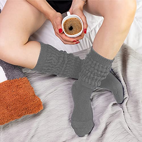 Charcoal Slouchy Scrunch Socks – Extra Long Stretch Knit