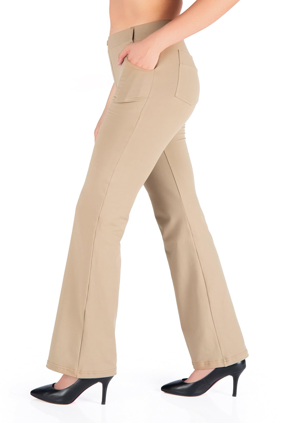 Yogipace Women's Flare Yoga Dress Pants Khaki