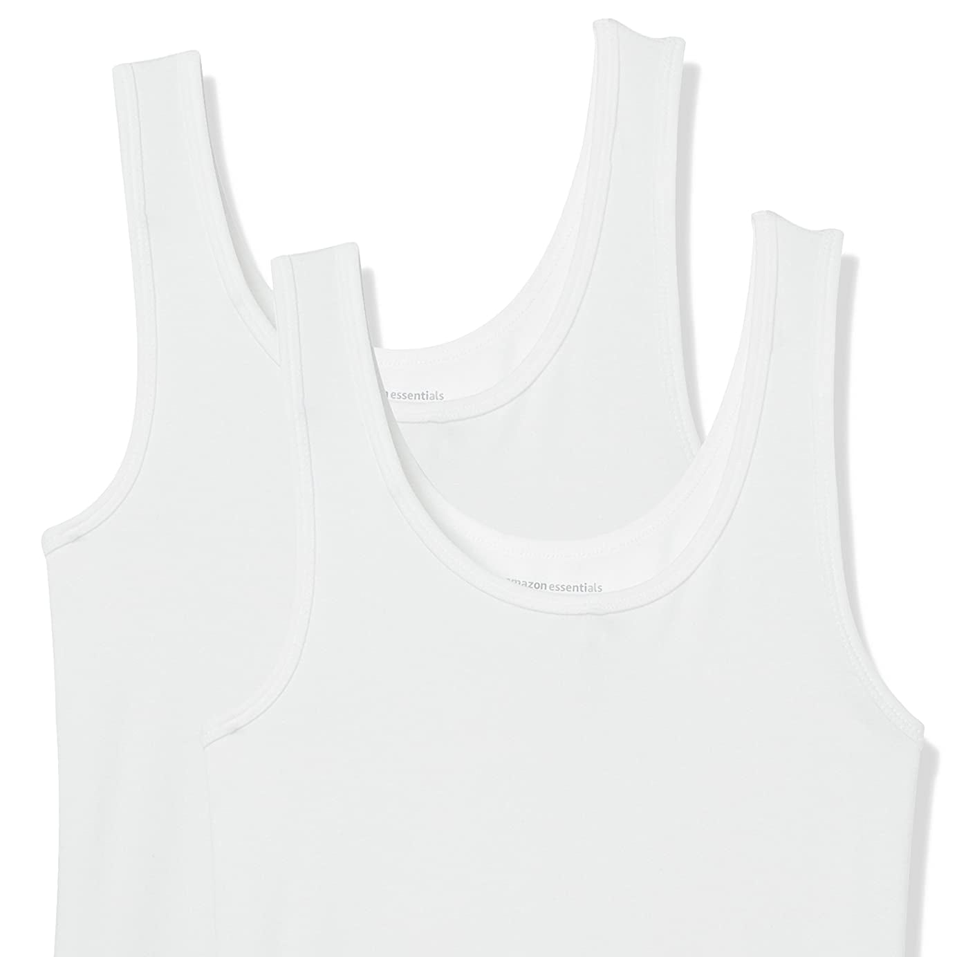 White Ribbed Tank Tops – 2-Pack – Stretch Cotton Basics (Amazon Essentials) showing 2-pack