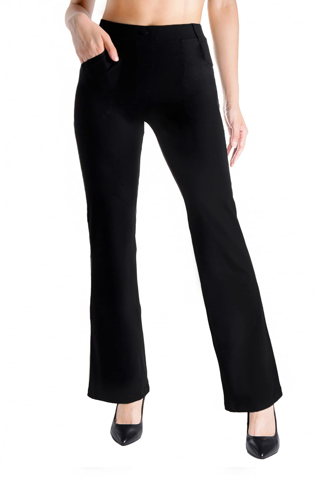 Yogipace Women's Flare Yoga Dress Pants Black