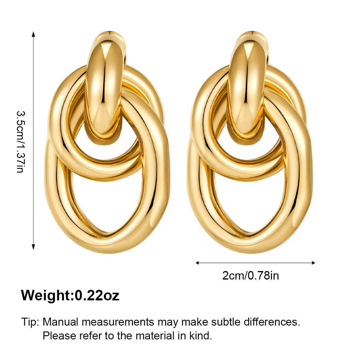 Women's Fashion Earrings Gold Geometric Drop Dangle