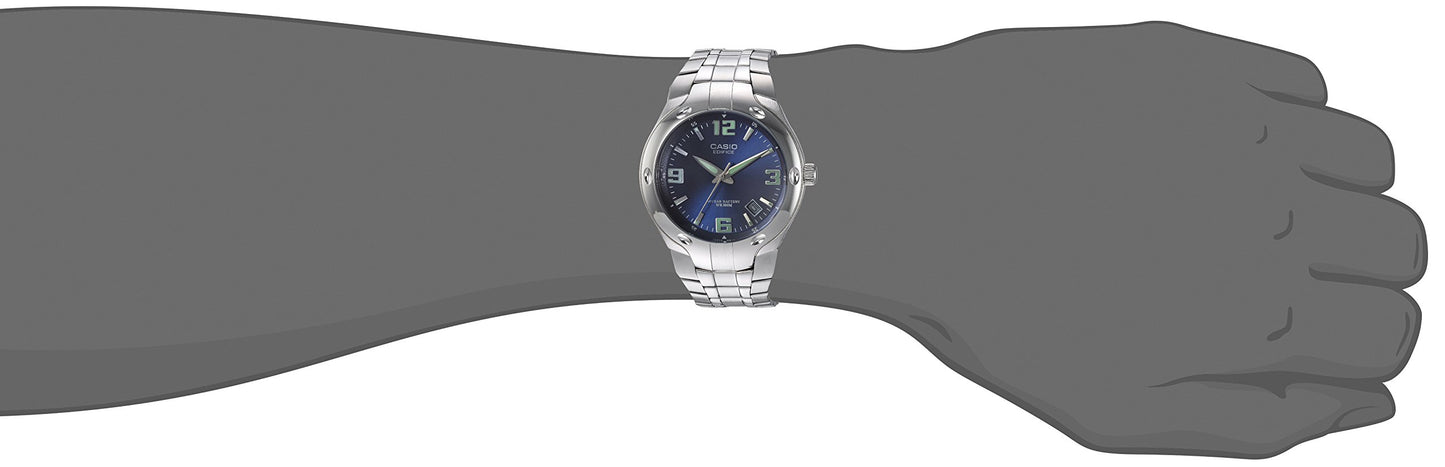 Men’s Stainless Steel Analog Watch – Blue Dial – 10-Year Battery (Casio Edifice)