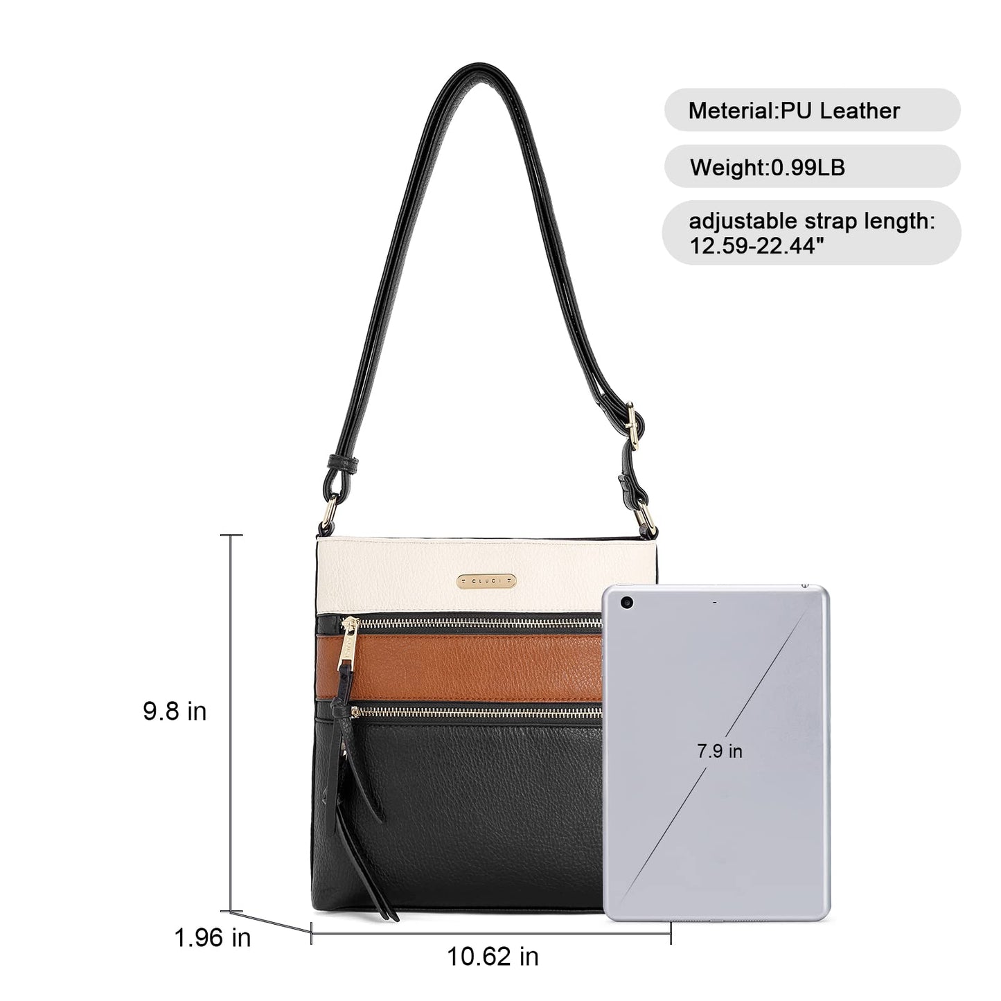 CLUCI Women's Crossbody Bag With Adjustable Strap