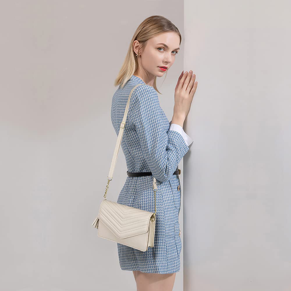 Ronsin Women's Crossbody Purse Beige