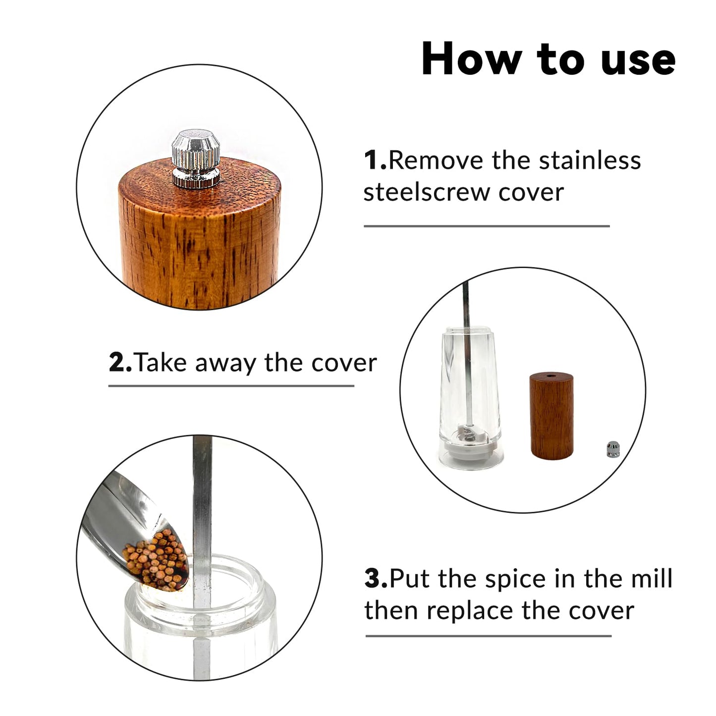 Daily Treasures Salt & Pepper Mill 8 inches