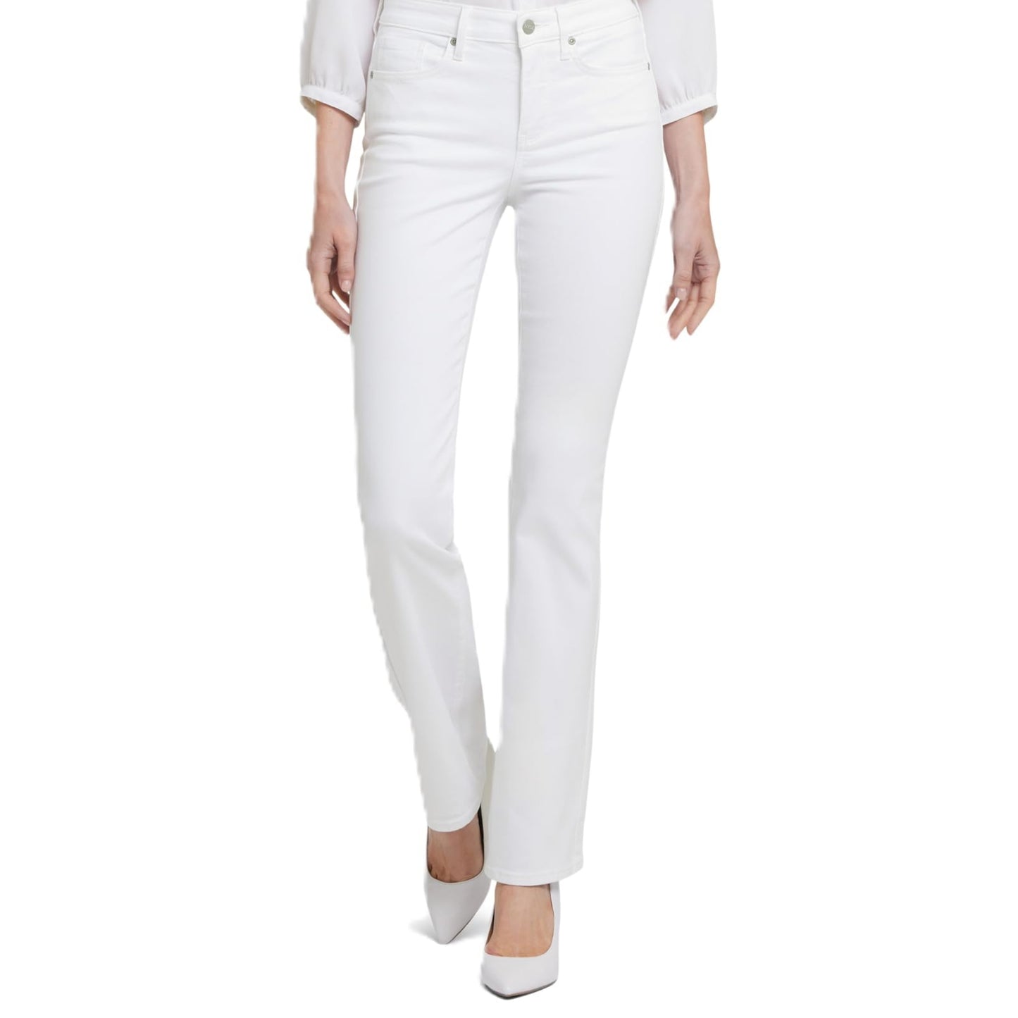 NYDJ Womens Barbara Boot-Cut Jeans White