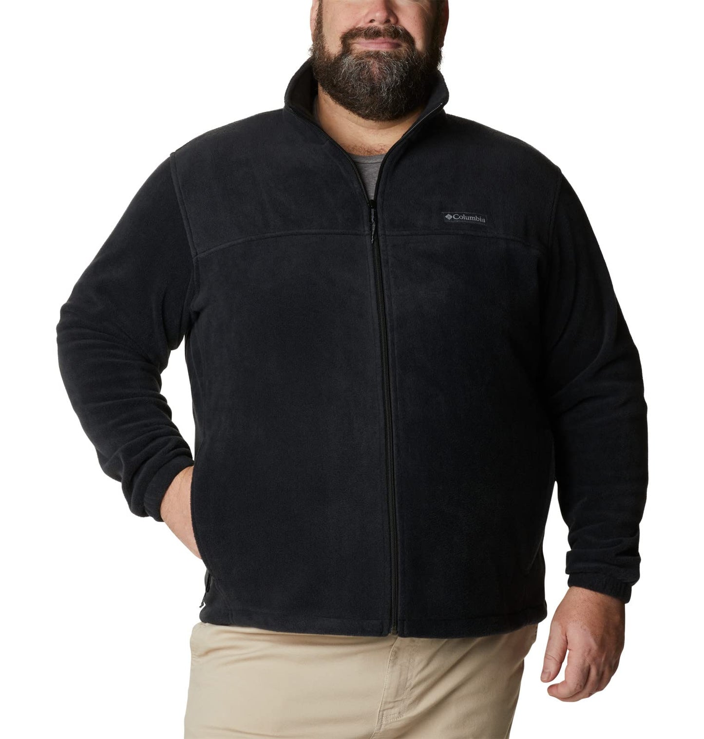 Men’s Full Zip Fleece Jacket – Black – Classic Fit – Size Selectable (Columbia)
