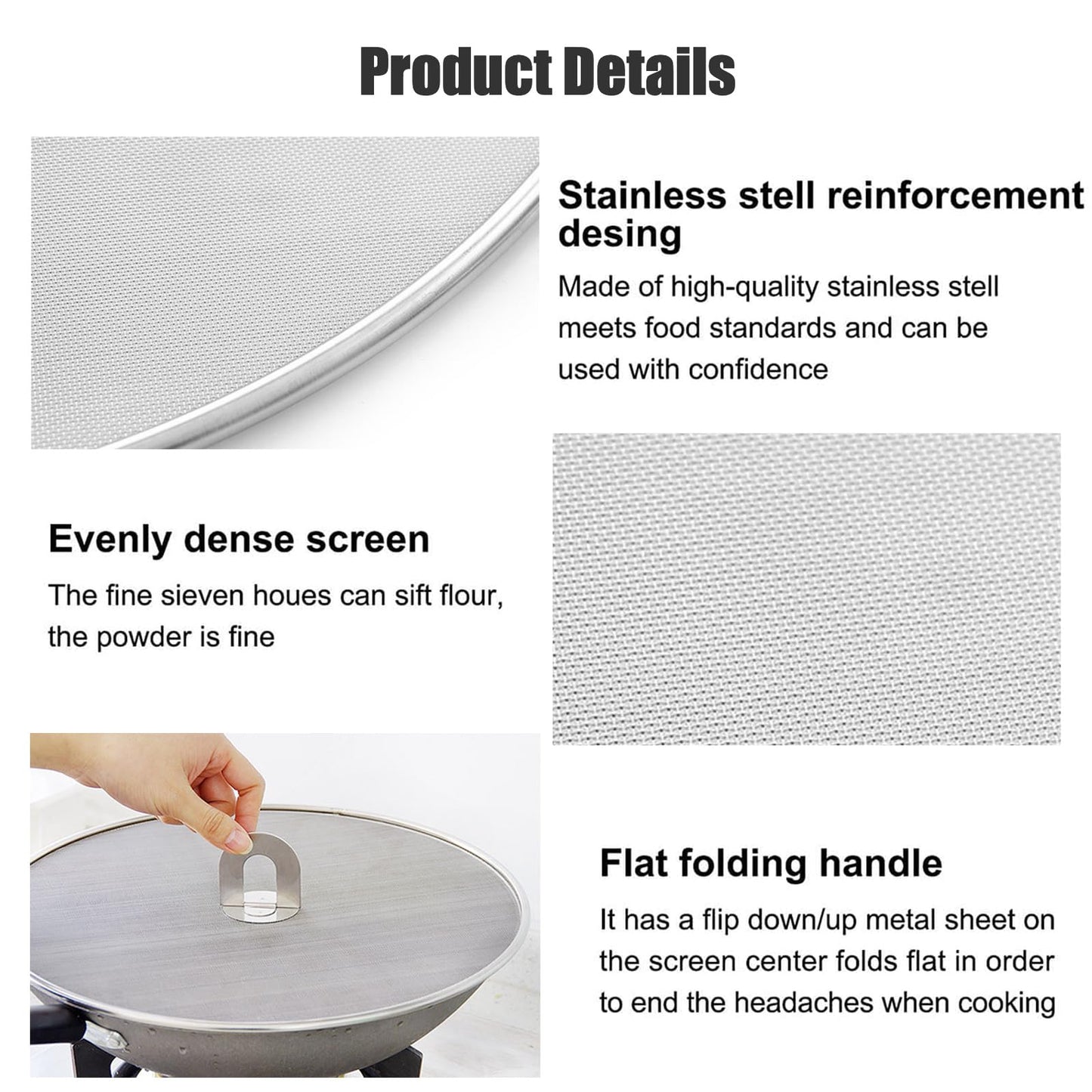 Splatter Screen for Cooking Set of 3 (10", 11.5", 13")