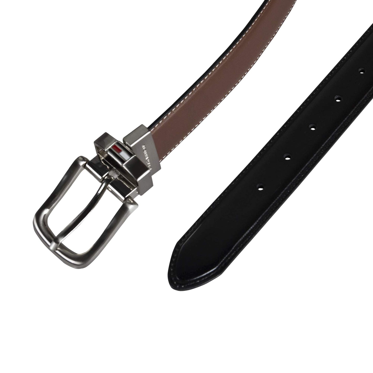 Men’s Reversible Dress Belt – Brown/Black – Polished Buckle (Tommy Hilfiger)