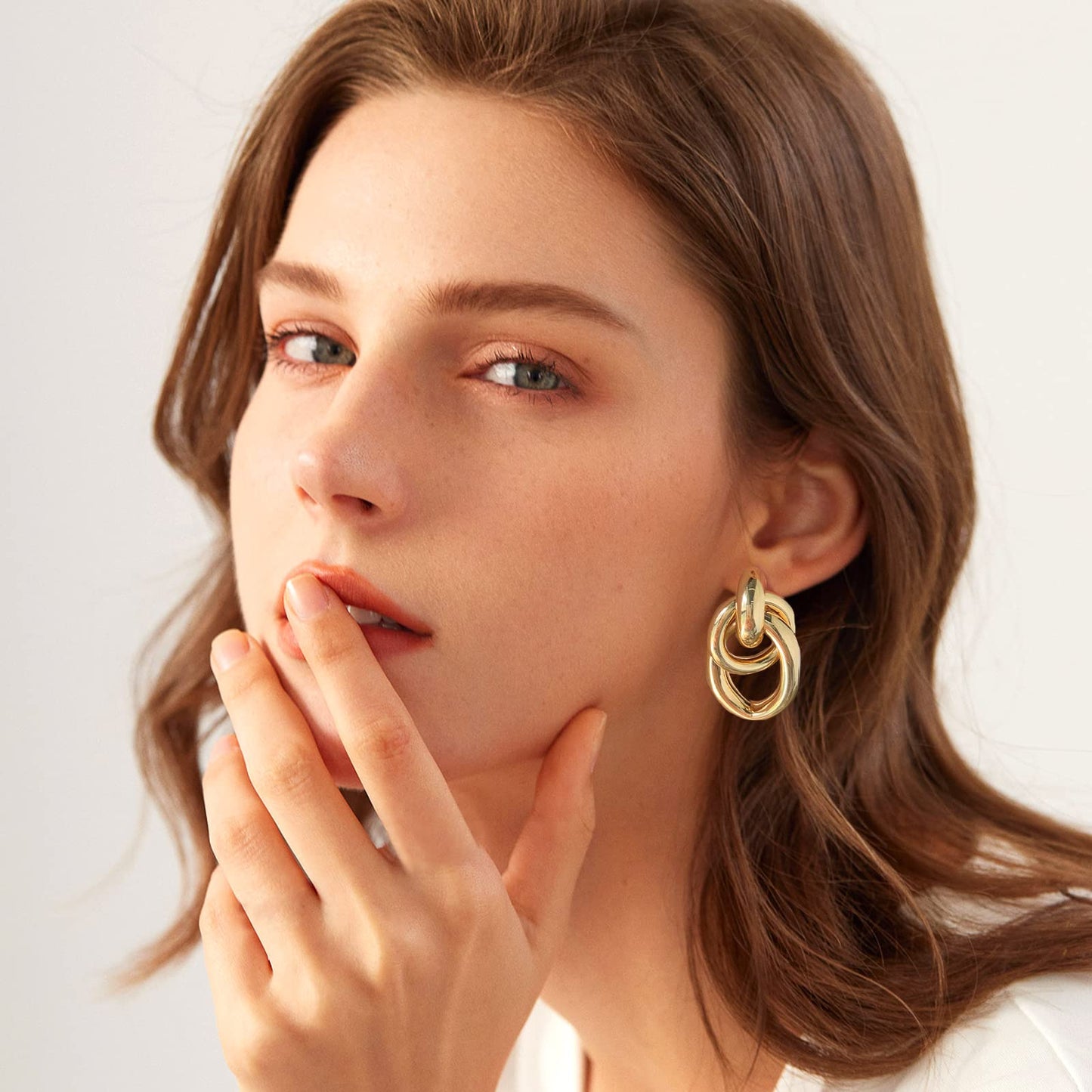 Women's Fashion Earrings Gold Geometric Drop Dangle