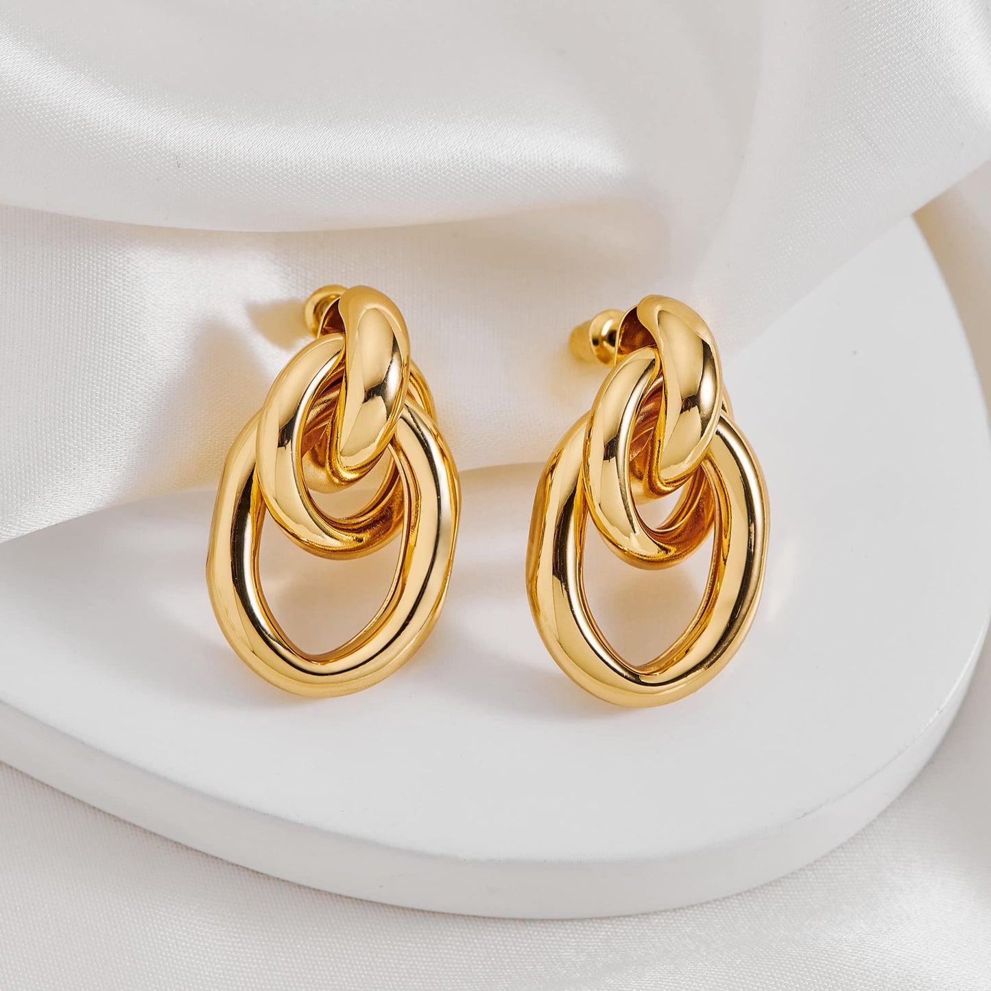 Women's Fashion Earrings Gold Geometric Drop Dangle