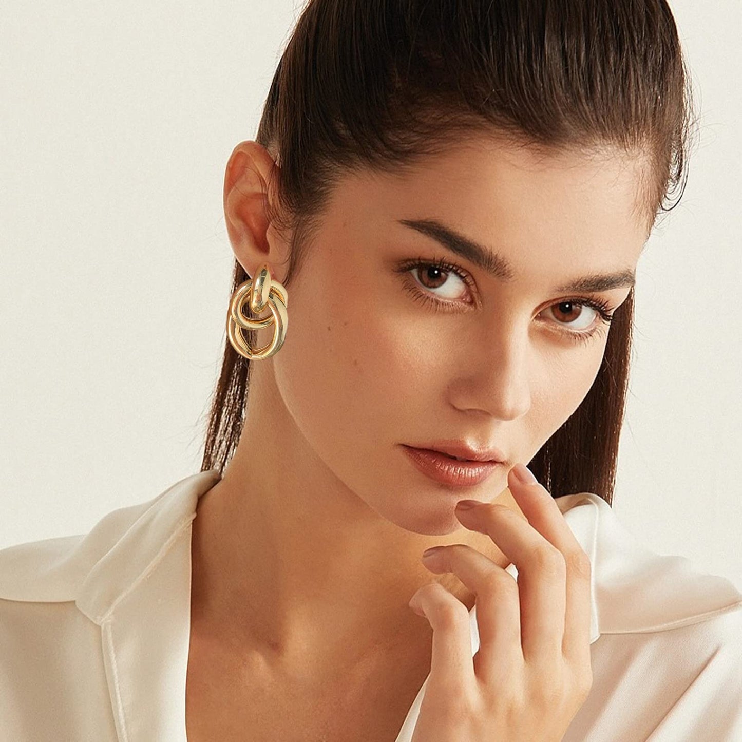 Women's Fashion Earrings Gold Geometric Drop Dangle