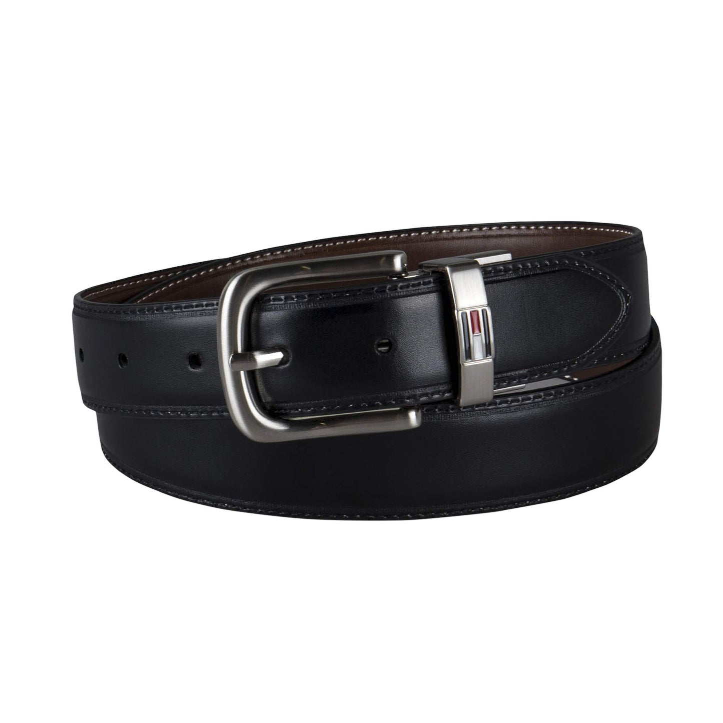 Men’s Reversible Dress Belt – Brown/Black – Polished Buckle (Tommy Hilfiger)