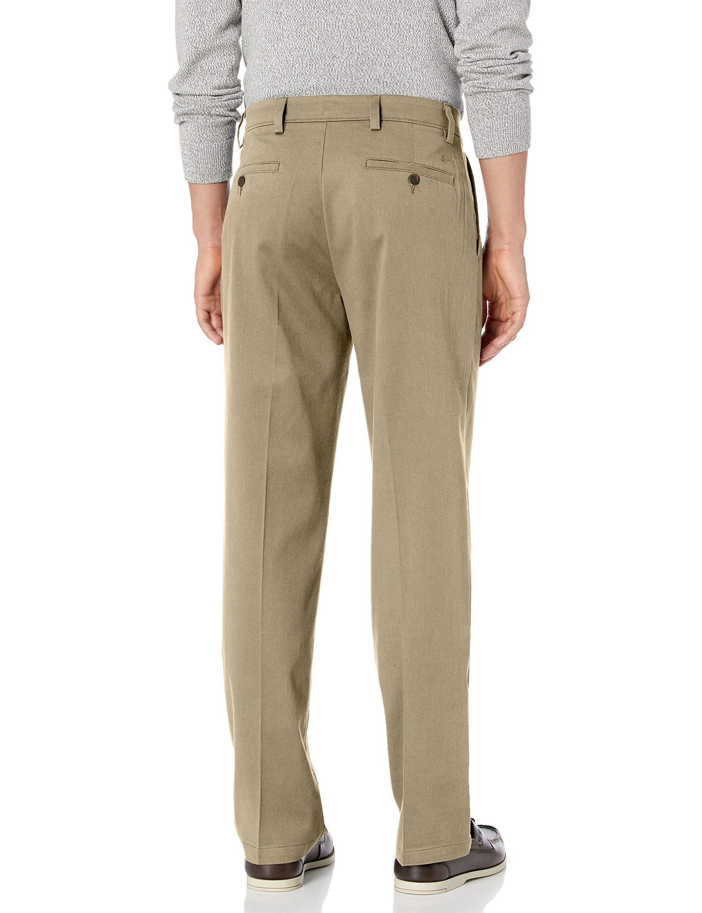 Men’s Classic Fit Stretch Khaki Pants – Timber Wolf – Straight Leg (Dockers)