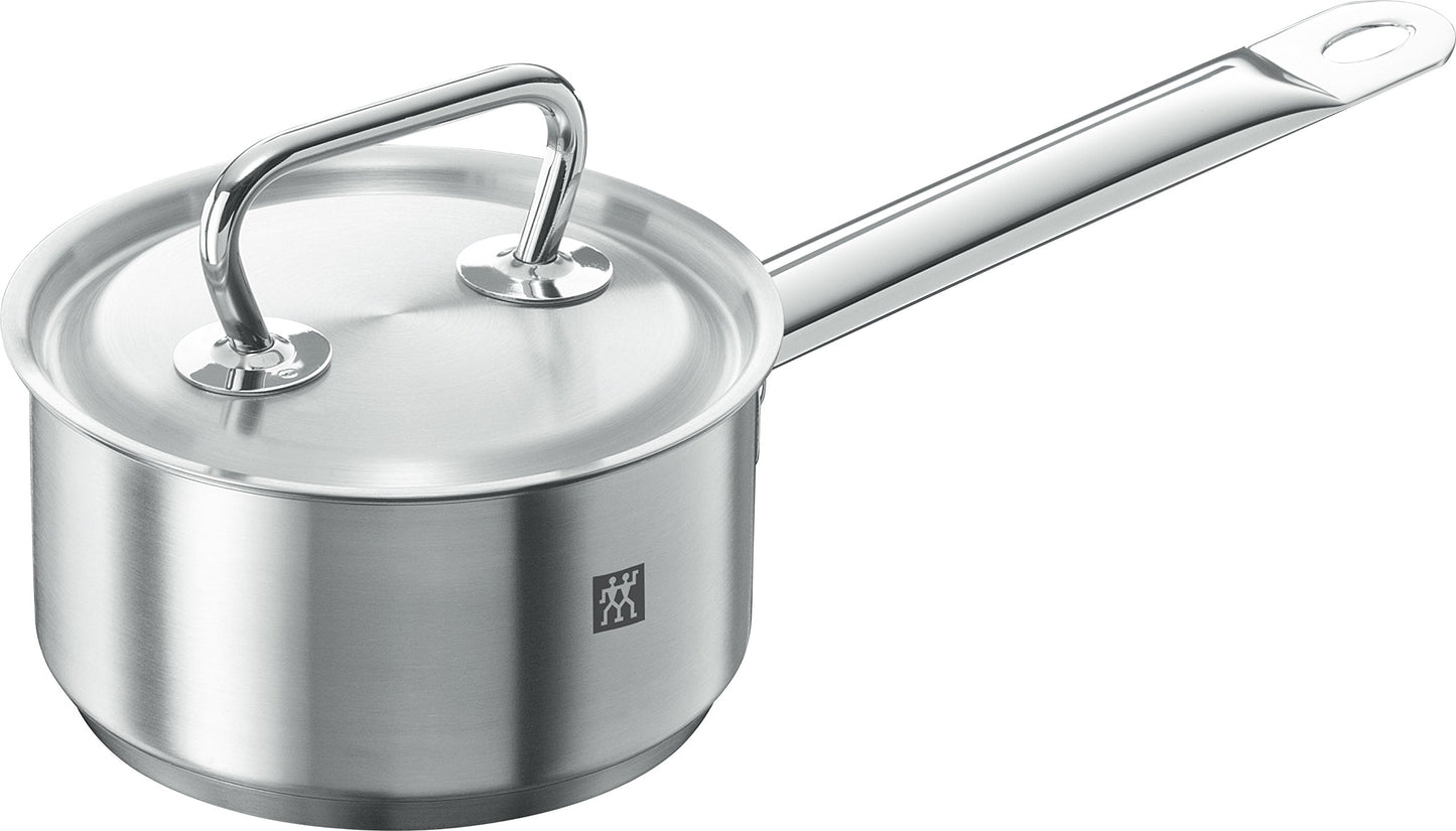 ZWILLING Twin Classic 12-Piece Stainless Steel Cookware Set – All Cooktops – Dripless Rims + Integrated Measuring Scale pot