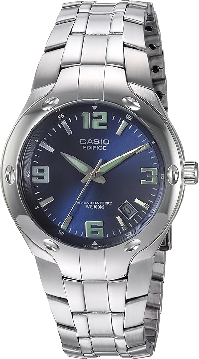 Men’s Stainless Steel Analog Watch – Blue Dial – 10-Year Battery (Casio Edifice)