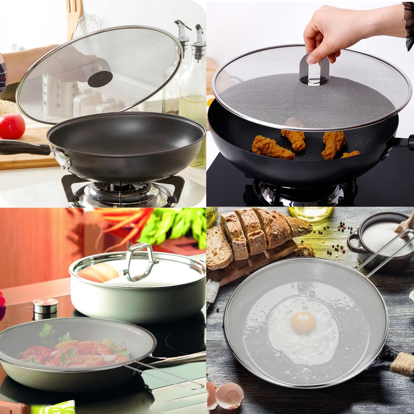 Splatter Screen for Cooking Set of 3 (10", 11.5", 13")