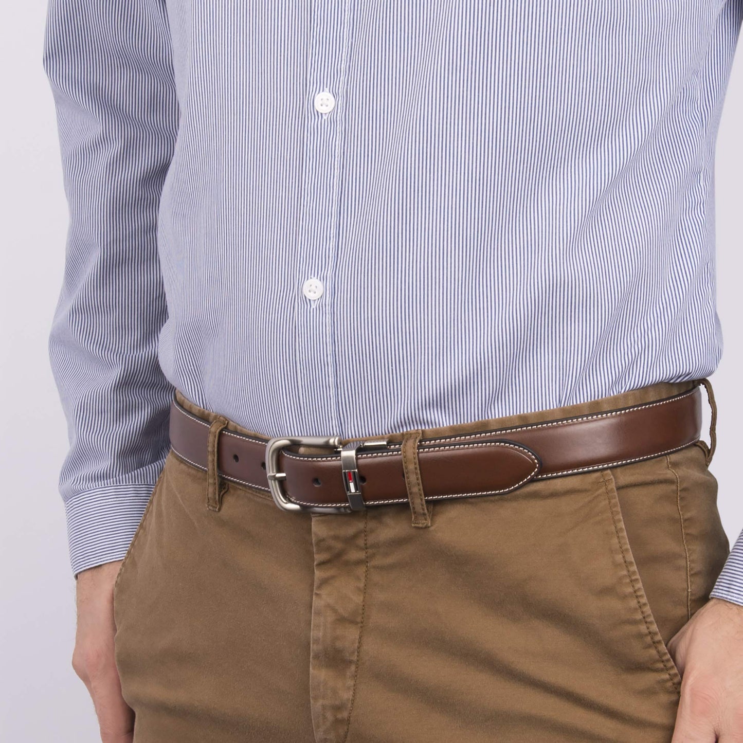 Men’s Reversible Dress Belt – Brown/Black – Polished Buckle (Tommy Hilfiger)