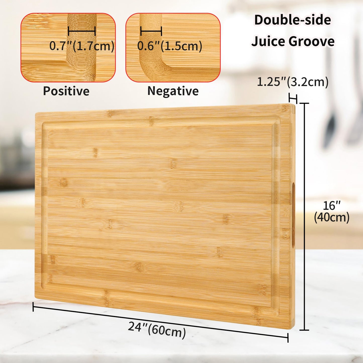 Utoplike Extra Large Cutting Board 24'' x 16''