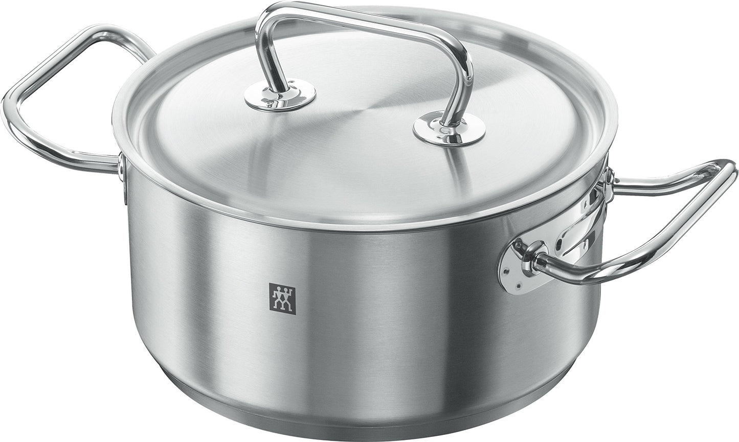 ZWILLING Twin Classic 12-Piece Stainless Steel Cookware Set – All Cooktops – Dripless Rims + Integrated Measuring Scale large pot