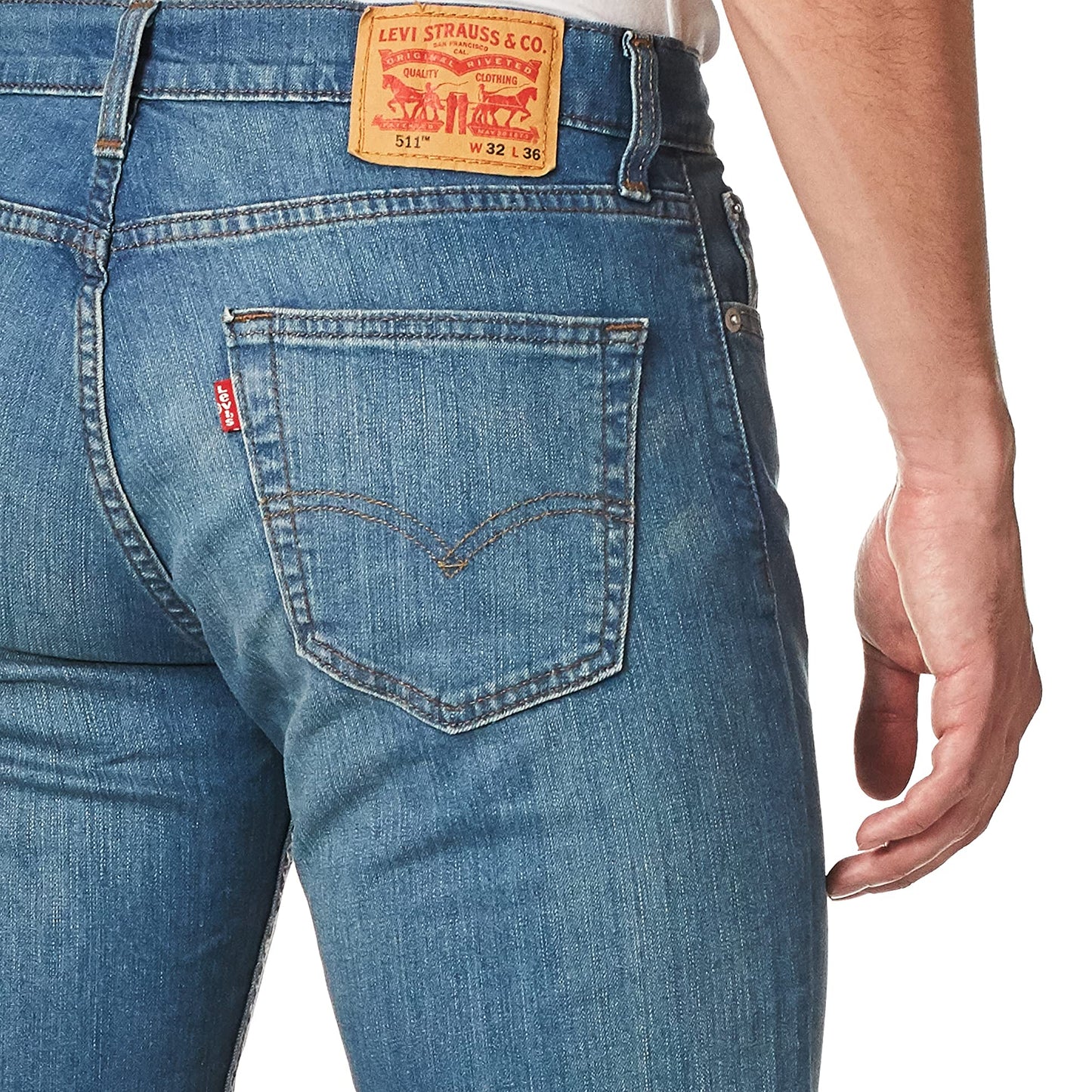 Men’s Slim Fit Stretch Jeans – Throttle – Sits Below Waist – Levi’s 511