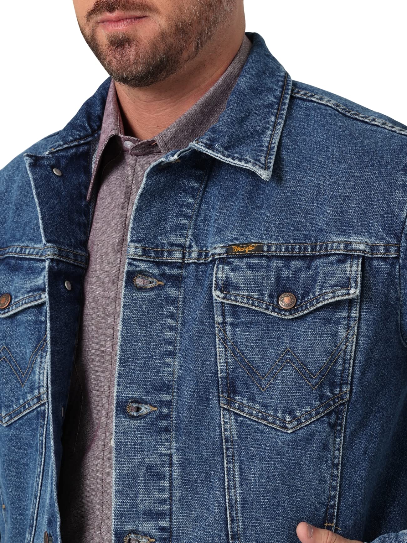 Wrangler Men’s Cowboy Cut Western Denim Jacket – Stonewash – Classic Fit