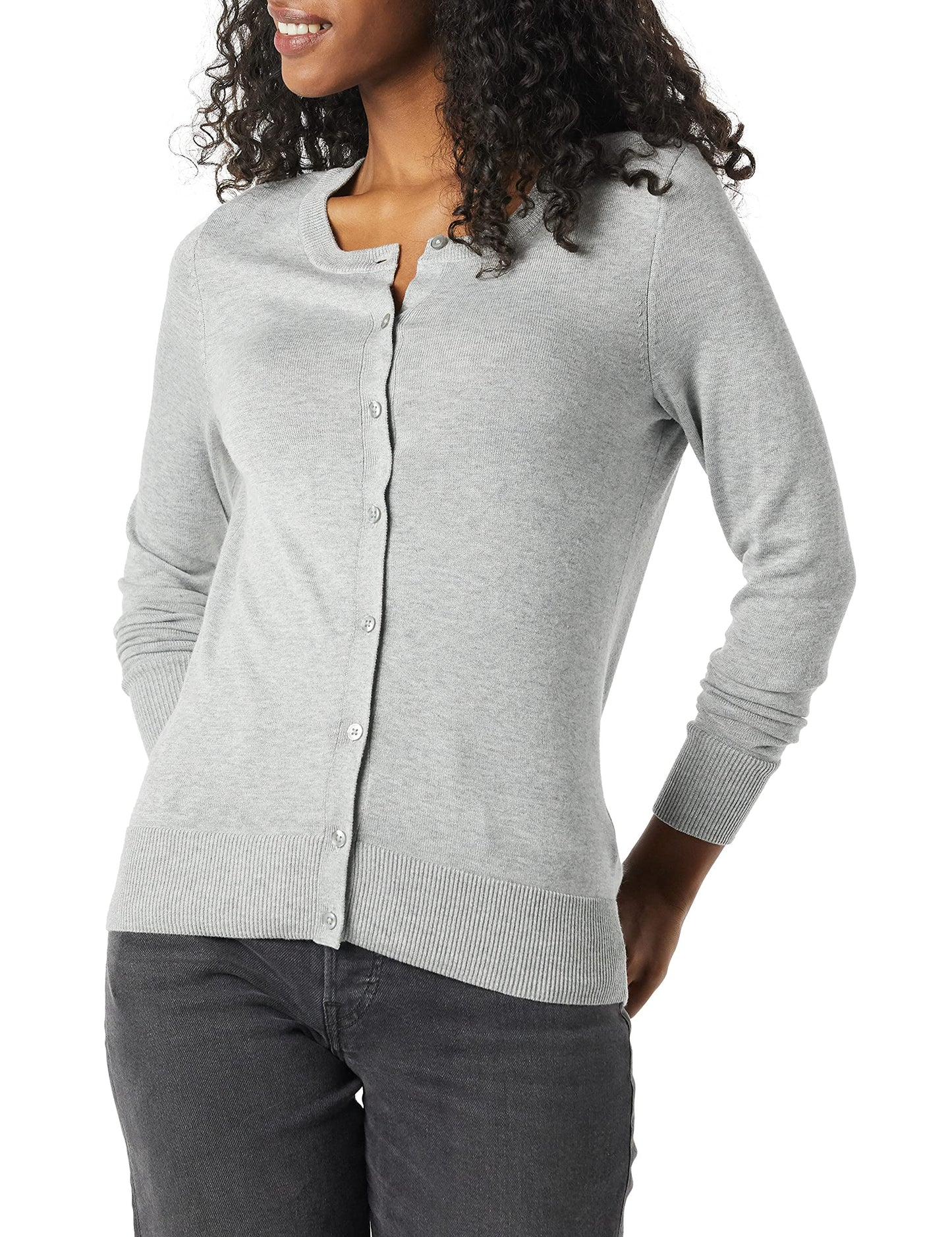 Amazon Essentials Women's Cardigan Sweater Gray