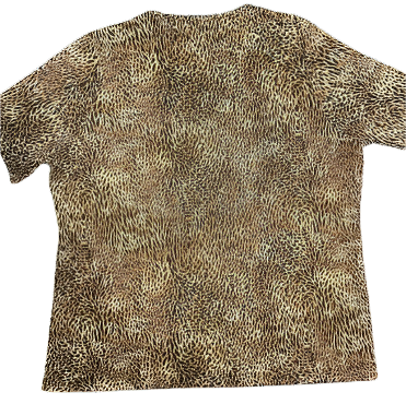 Animal Print Top – Short Sleeve, Lightweight & Stylish – Size Large (Alia) Back View