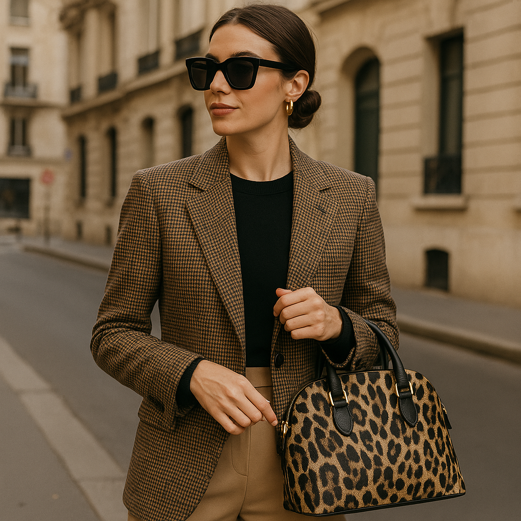 Shop this stunning Aldo leopard print handbag from My Resale Hub. With top handles, gold-tone accents, and crossbody versatility, it’s the perfect blend of trendy and timeless. Grab this pre-loved statement bag today before it’s gone! ai model