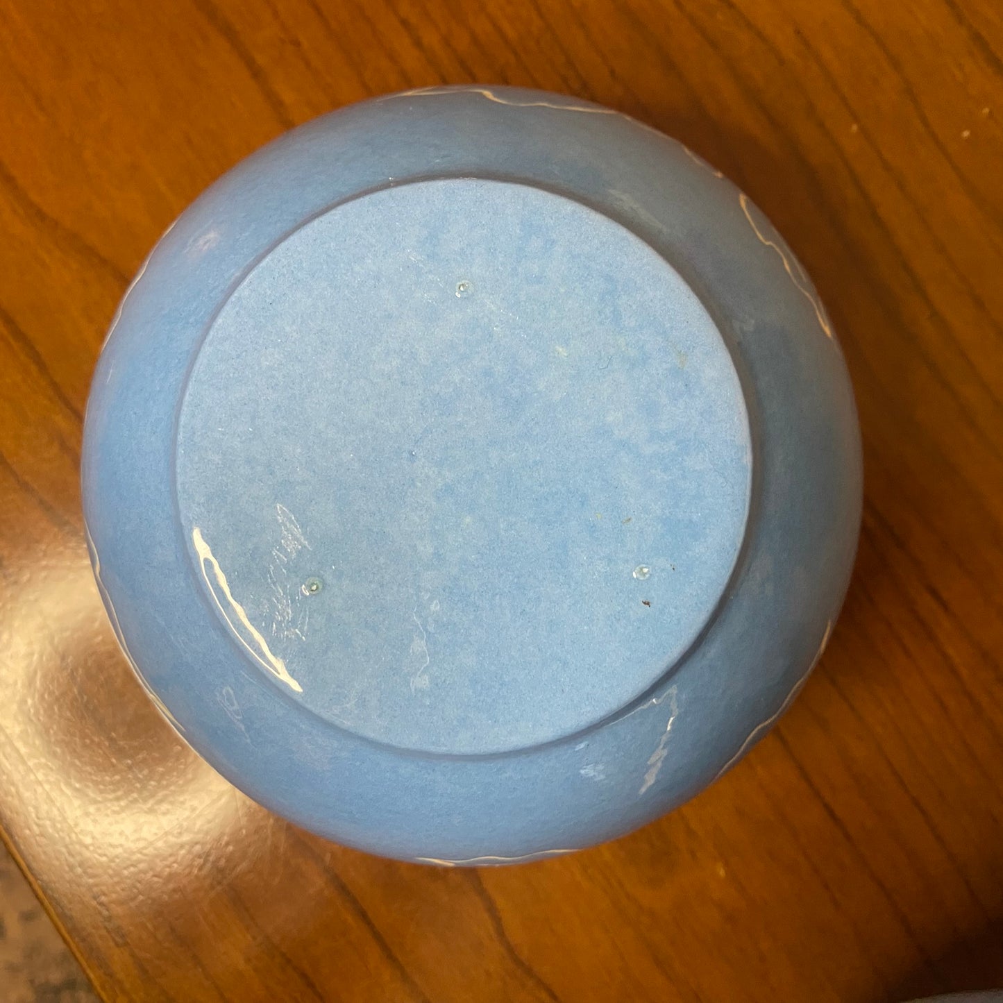 Lidded Decorative Ginger Jar Blue With White Flowers 5"H x 5"W