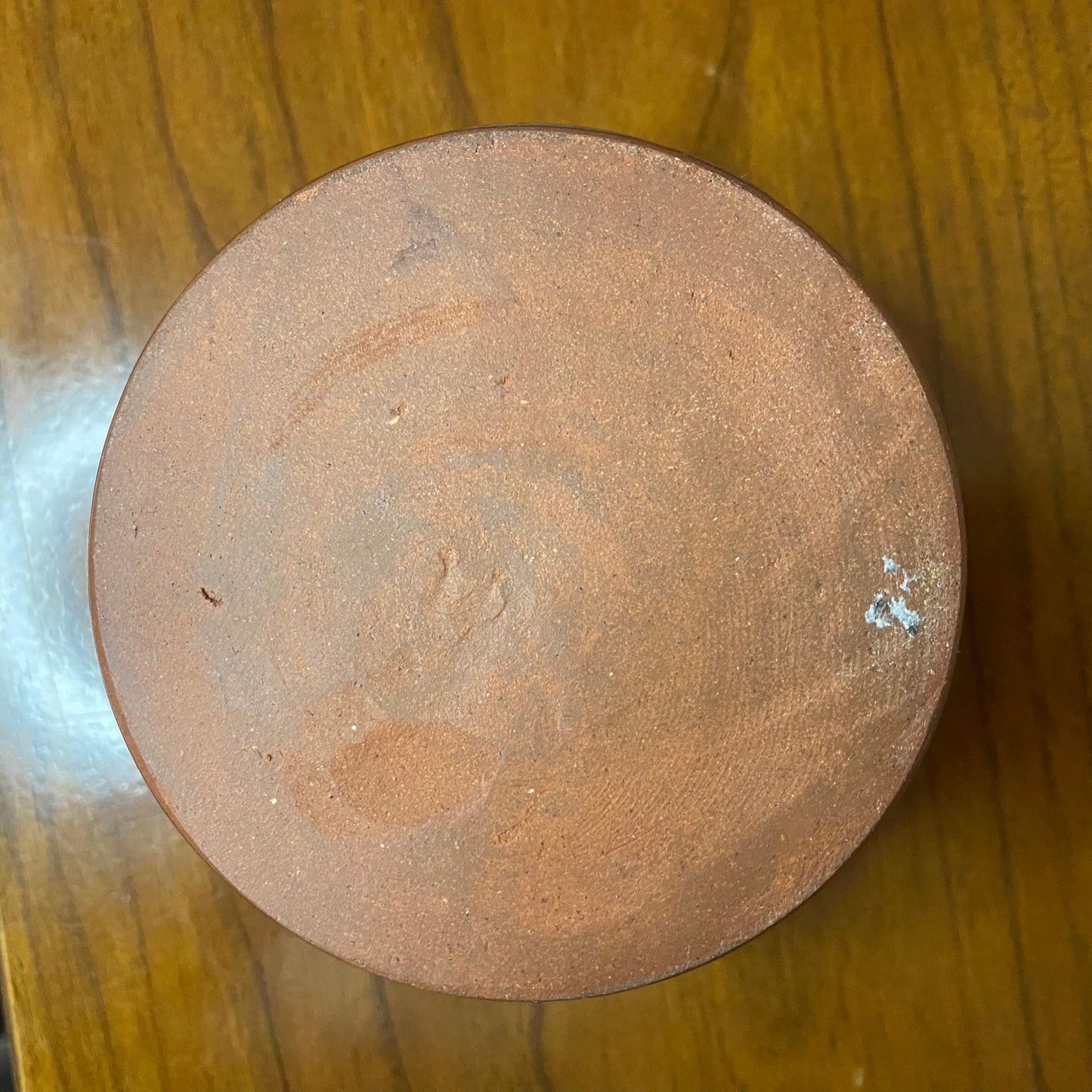 Pottery Bowl Green Blue Rust Orange Print 2"H x 4"W