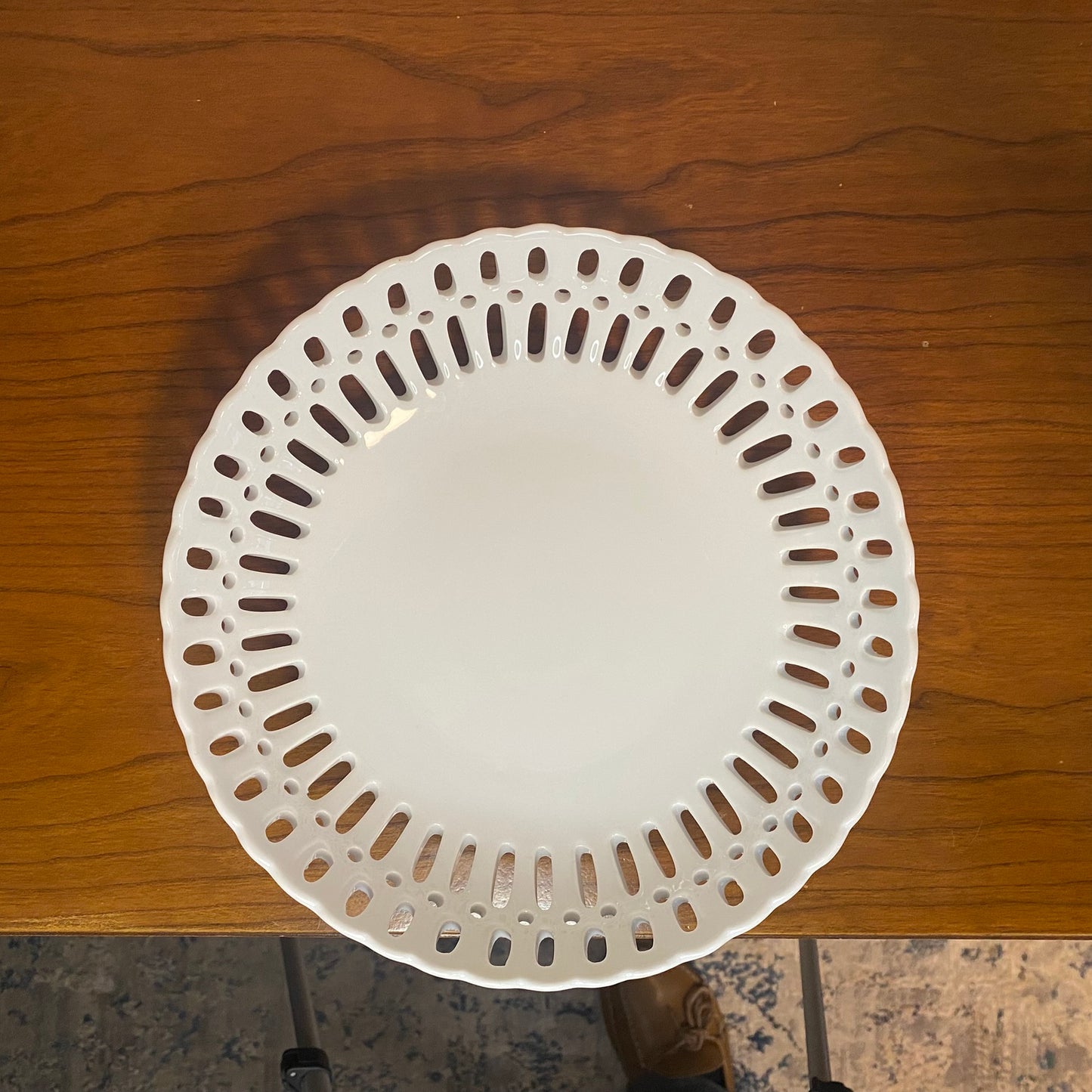 Reticulated Porcelain Bowl White 2"H x 9"W