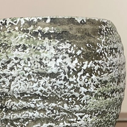 Ceramic Plant Pot Stone Look Pebbled 4"W x 4.5"H