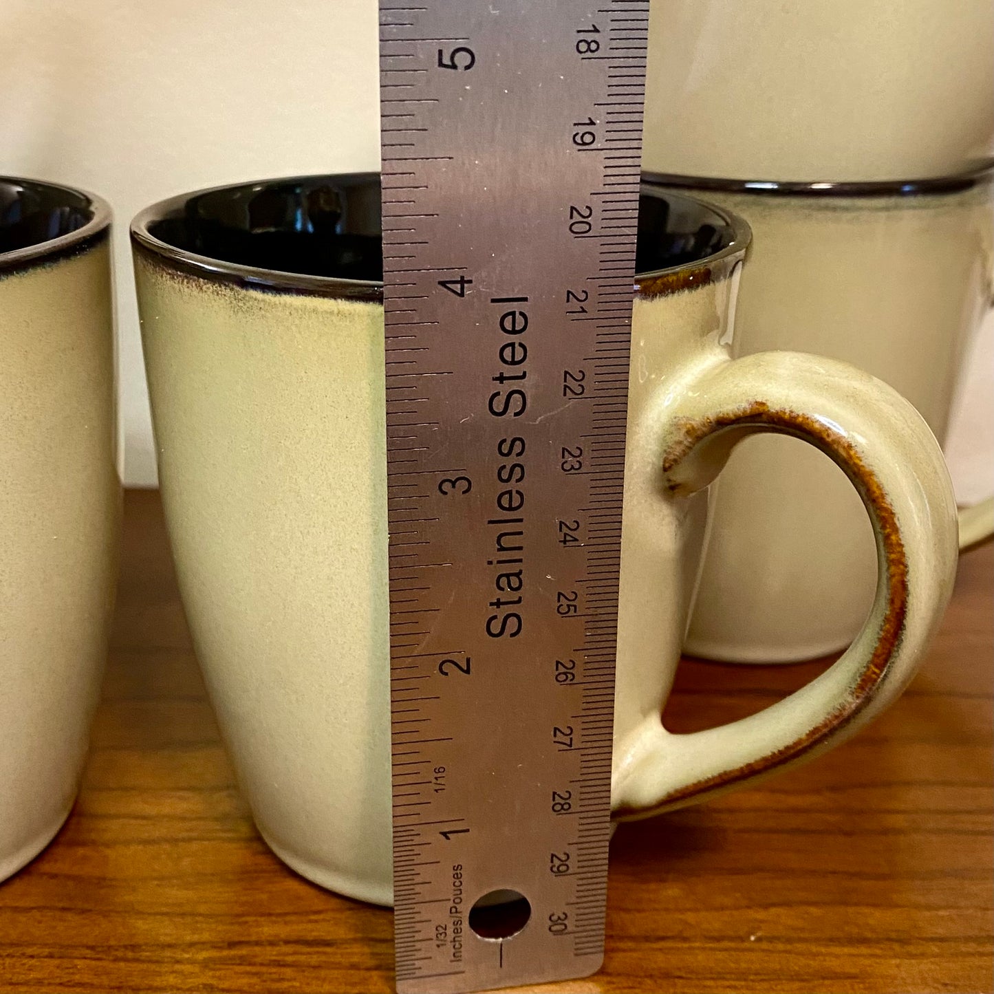 Pfaltzgraff Coffee Mug Tan Brown Cups Set of 6 3.5"W x 4"H