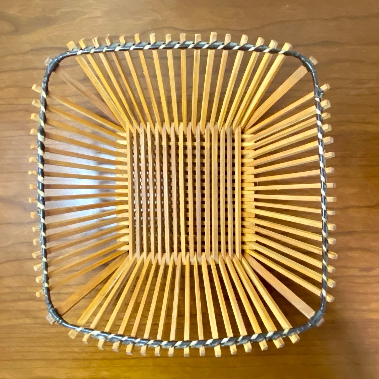 Bamboo Square Fruit Basket 9"W x 4"H