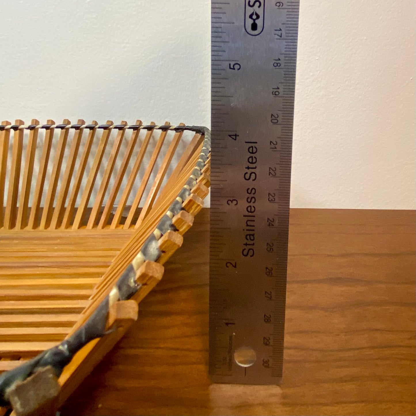 Bamboo Square Fruit Basket 9"W x 4"H