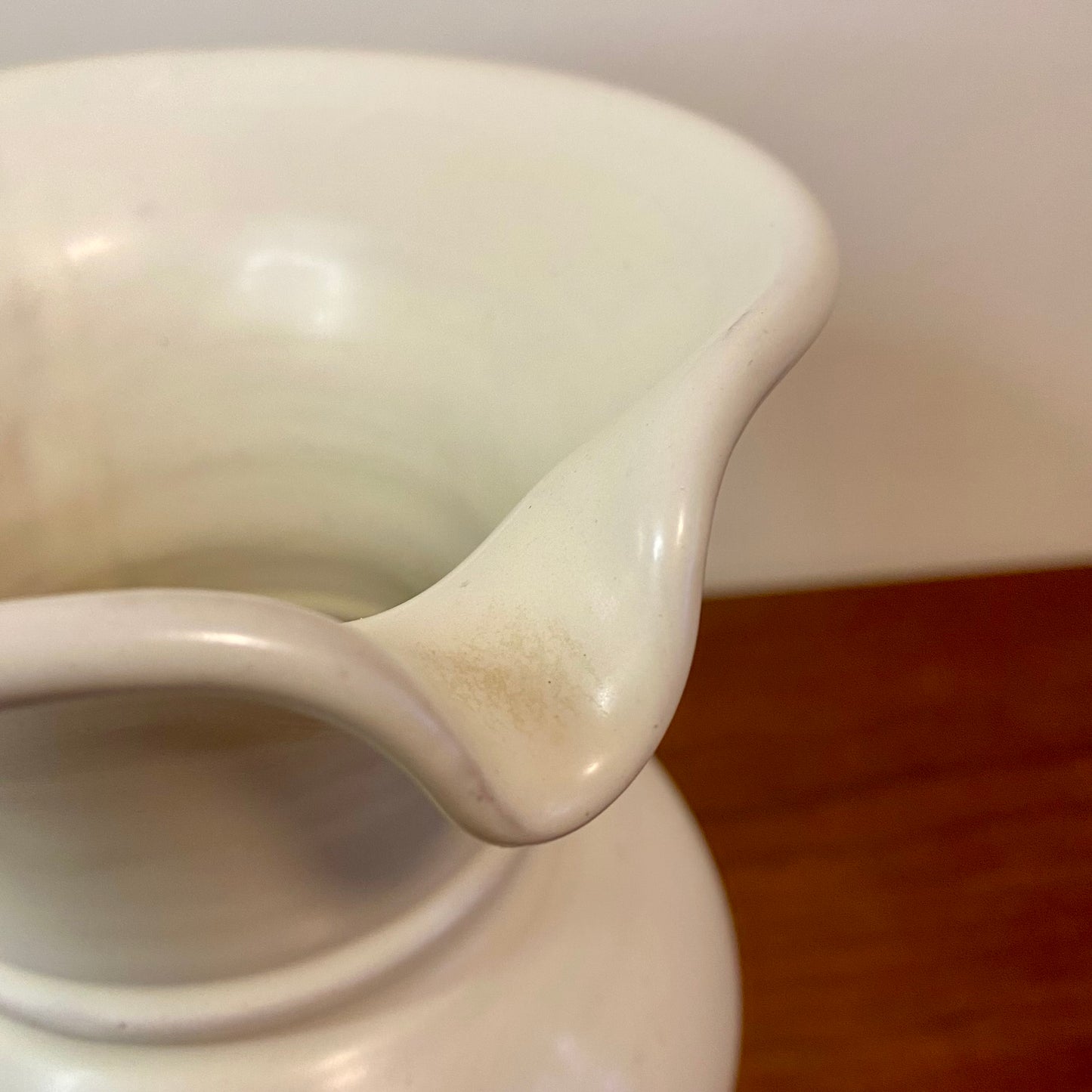 Pottery White Pitcher 5"W x 9"H