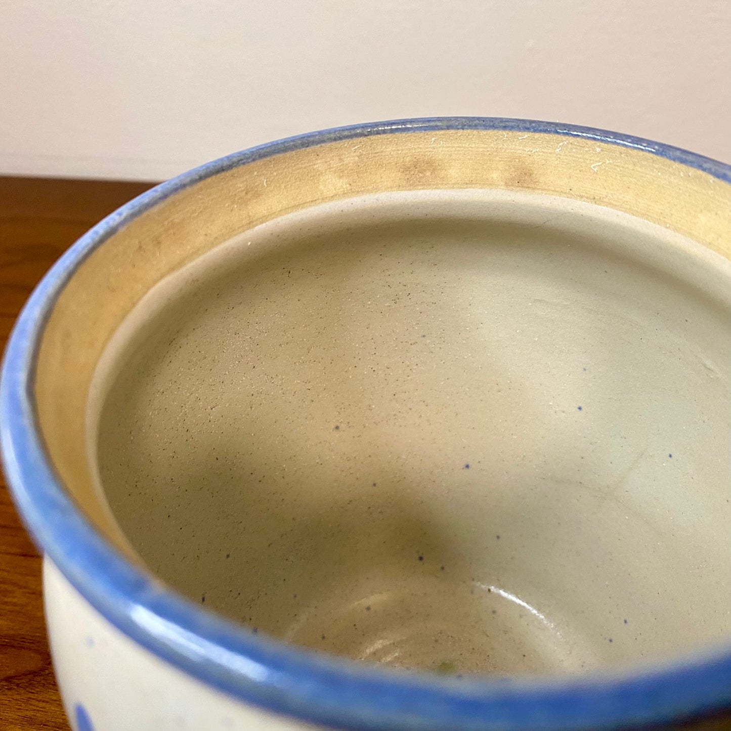Pottery Crock Porringer With Lid Small 4"W x 5"H