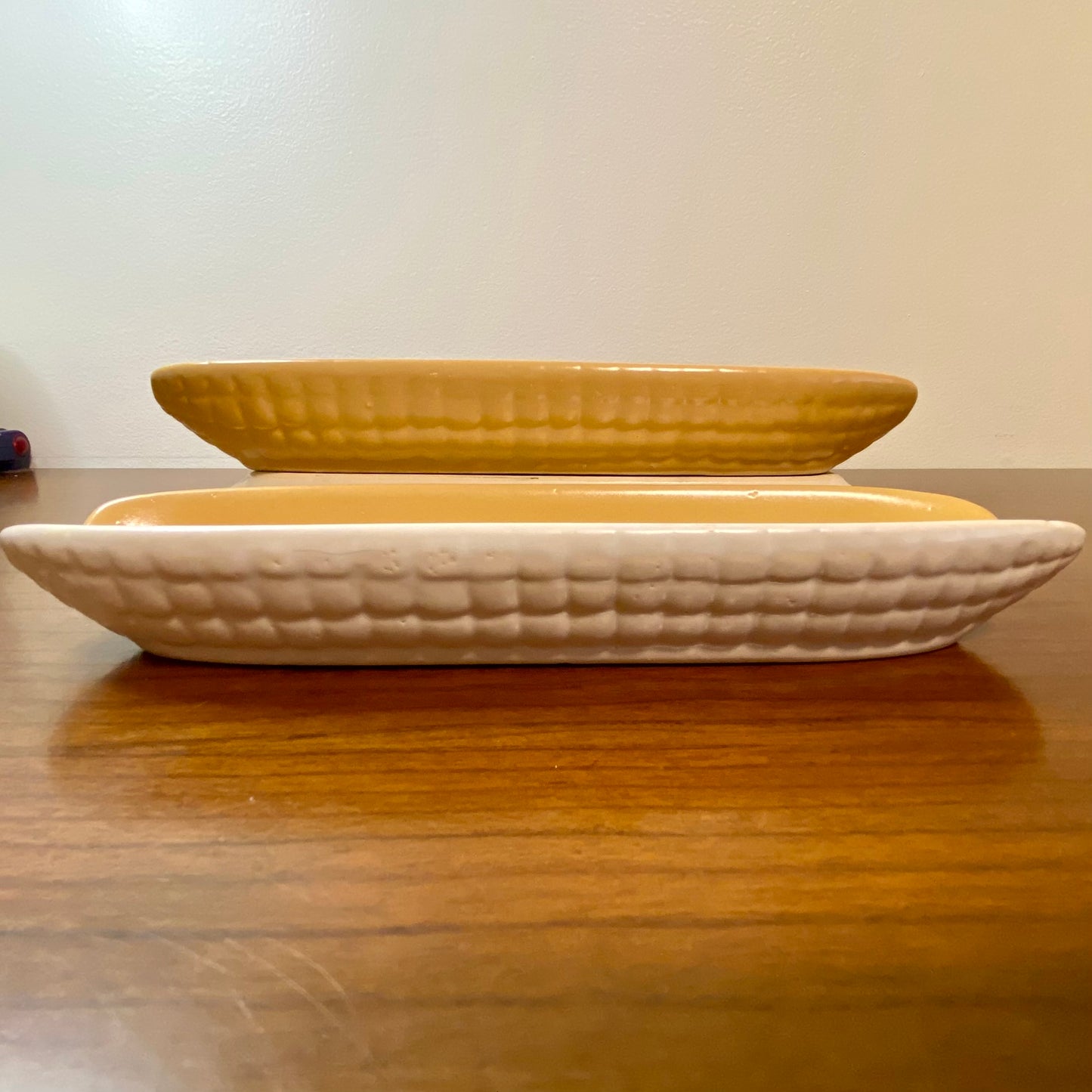 Corncob Holder Roller Yellow Cream Set of 4