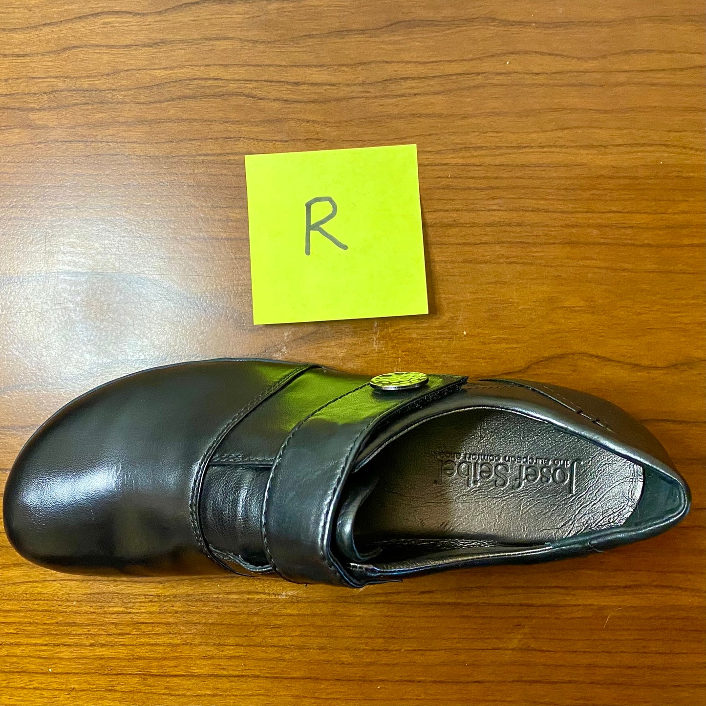 Joseph Seibel Velcro Slip-On Leather Shoe Black Size 39/8.5