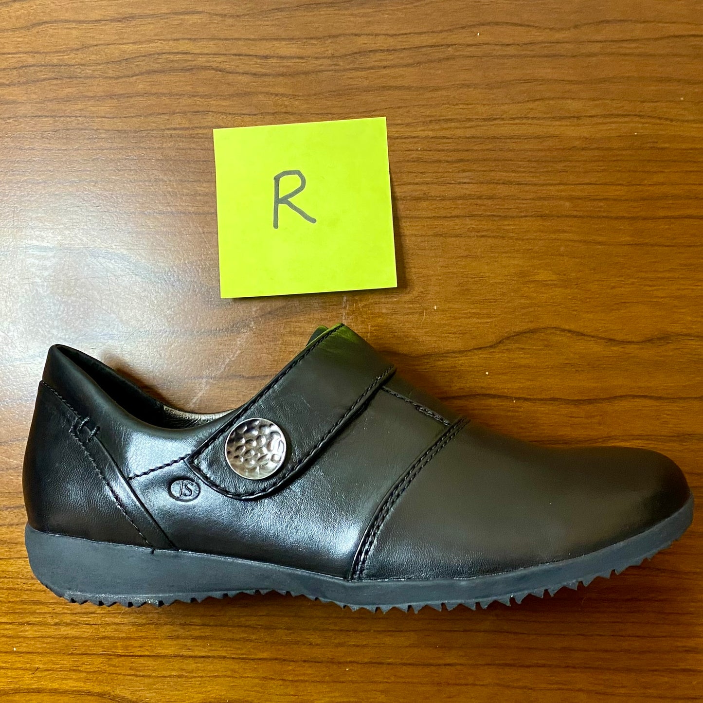 Joseph Seibel Velcro Slip-On Leather Shoe Black Size 39/8.5