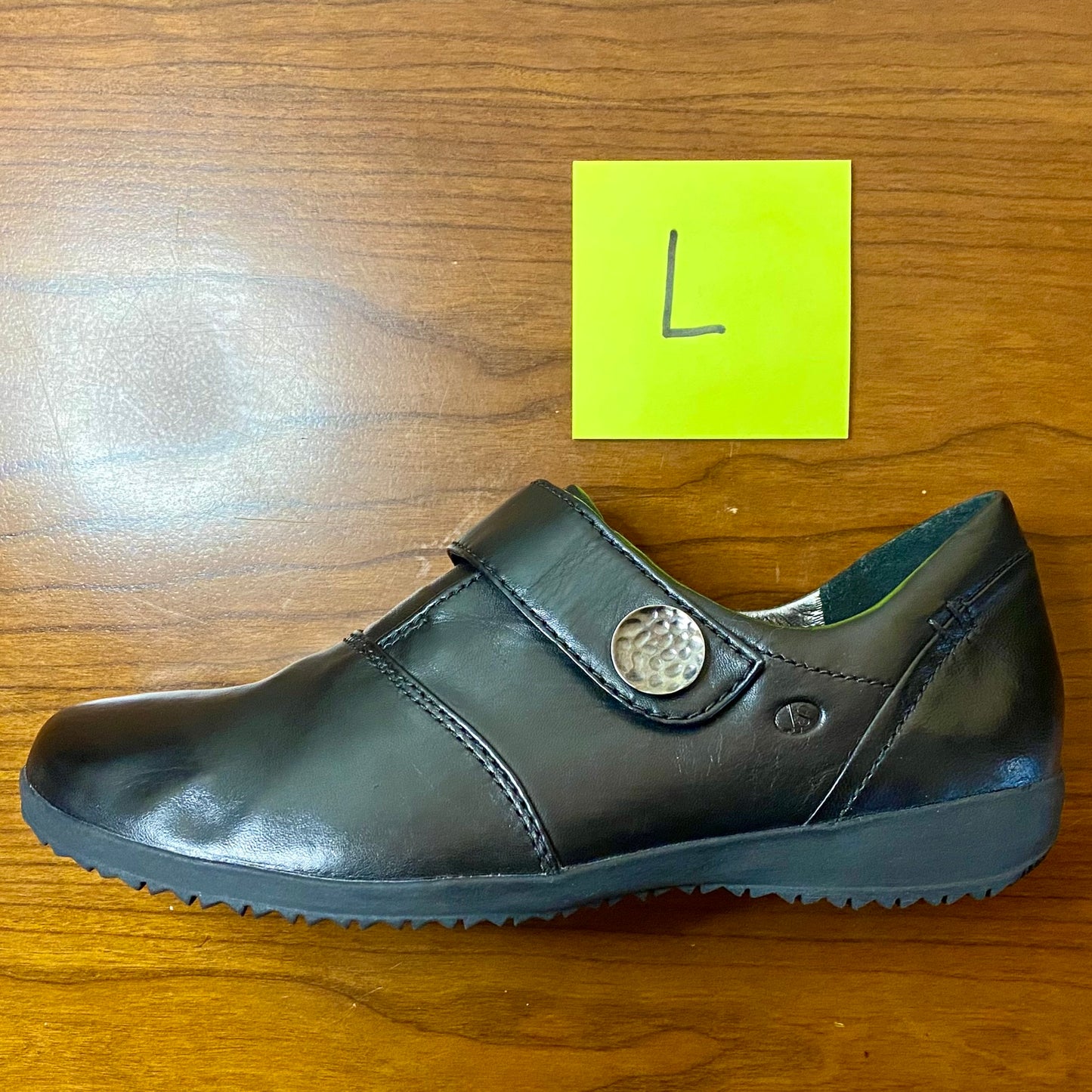 Joseph Seibel Velcro Slip-On Leather Shoe Black Size 39/8.5