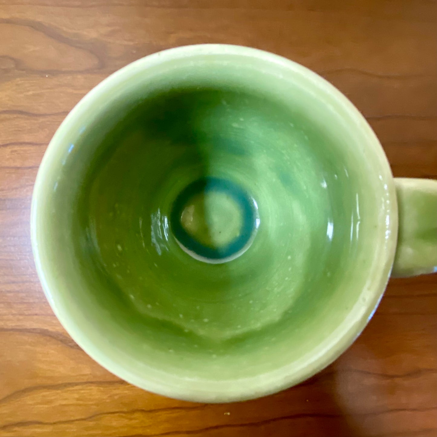 Pottery Mug Green Textured Design 3.5"W x 4"H