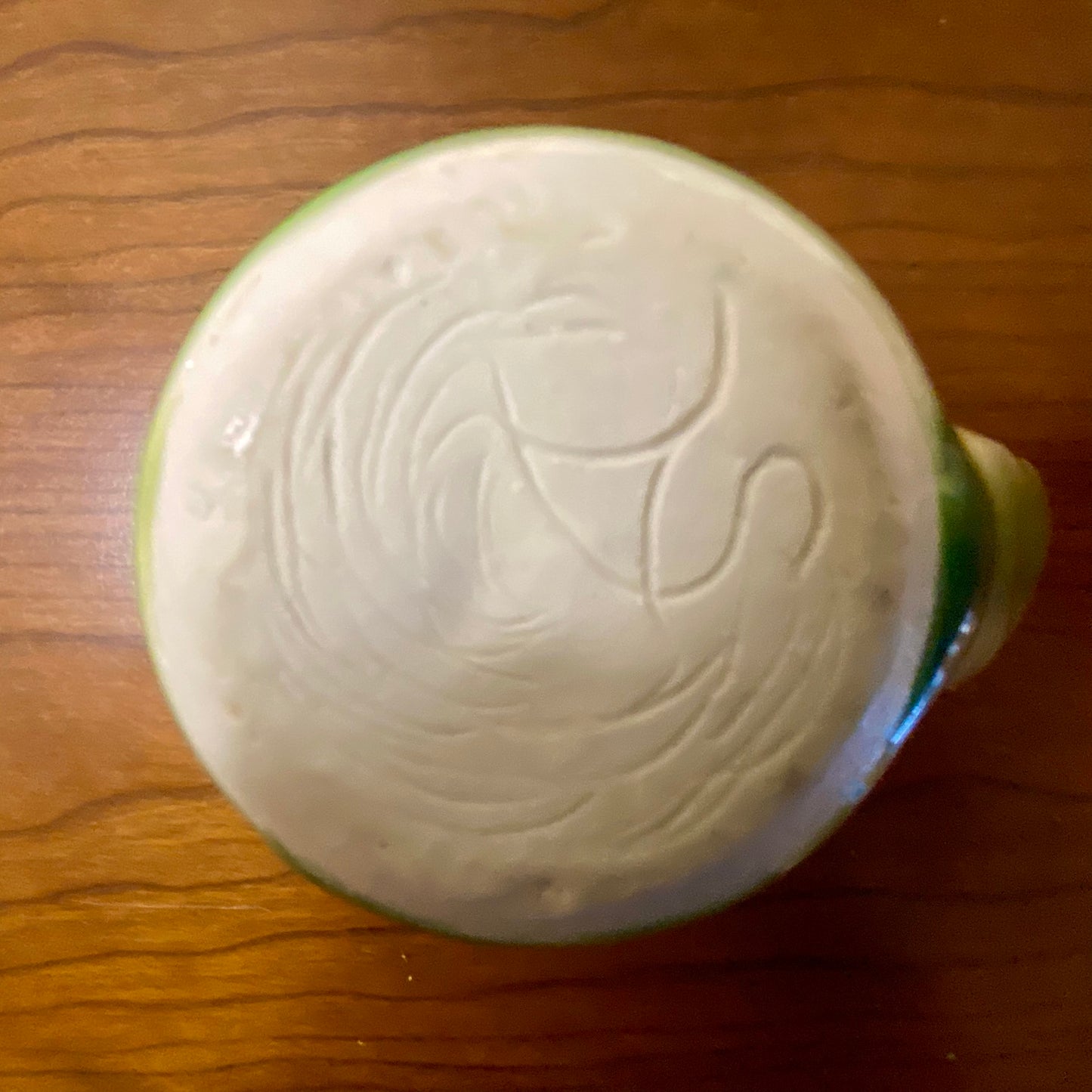 Pottery Mug Green Textured Design 3.5"W x 4"H