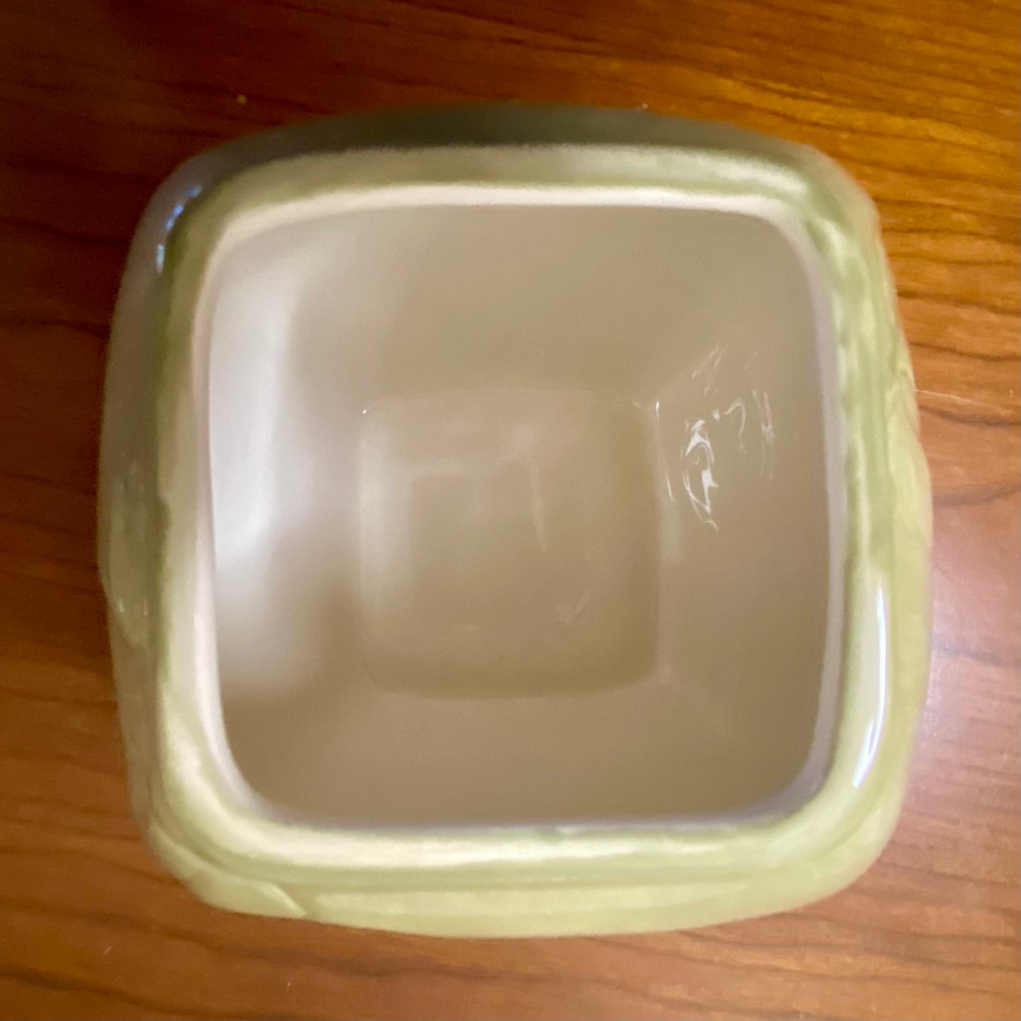 Carlton "Celebrate Life's Special Joys" Jar with Lid Green Leaf Print 7"H