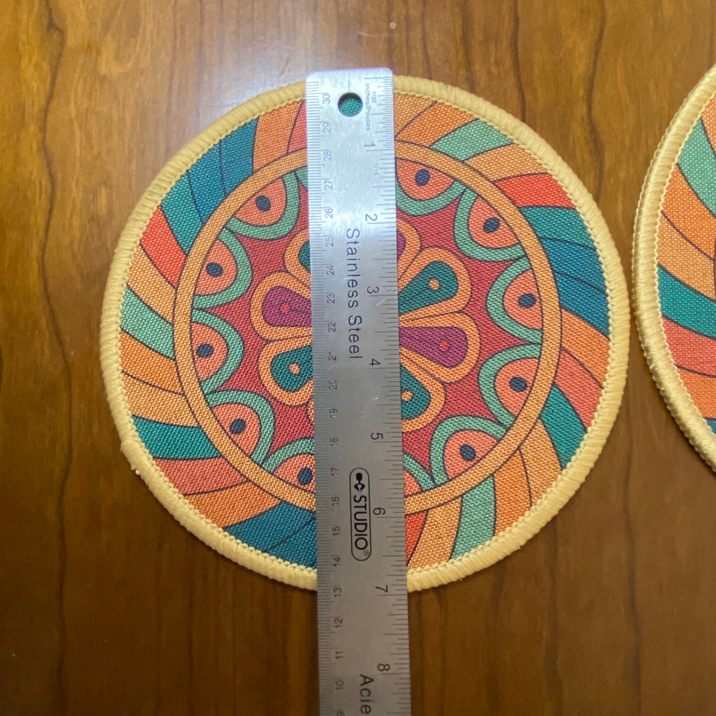 Trivet Mats With Non-Slip Backing Retro Flower Print 2 piece